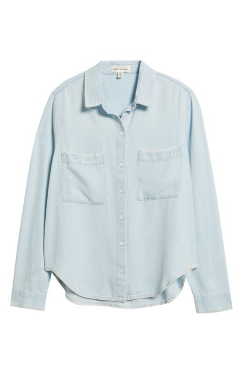 Cloth & Stone Blanket Stitch Accent Button-up Shirt In Blue