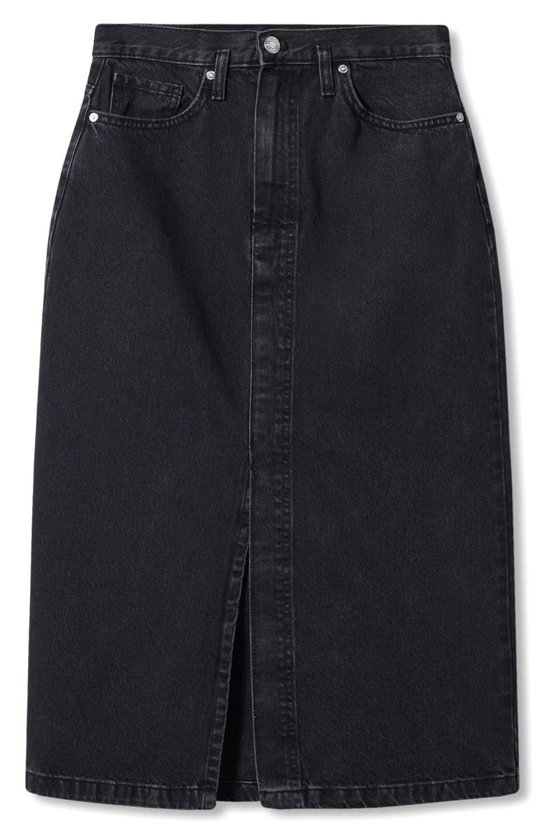 MANGO Denim Midi Skirt, Alternate, color,