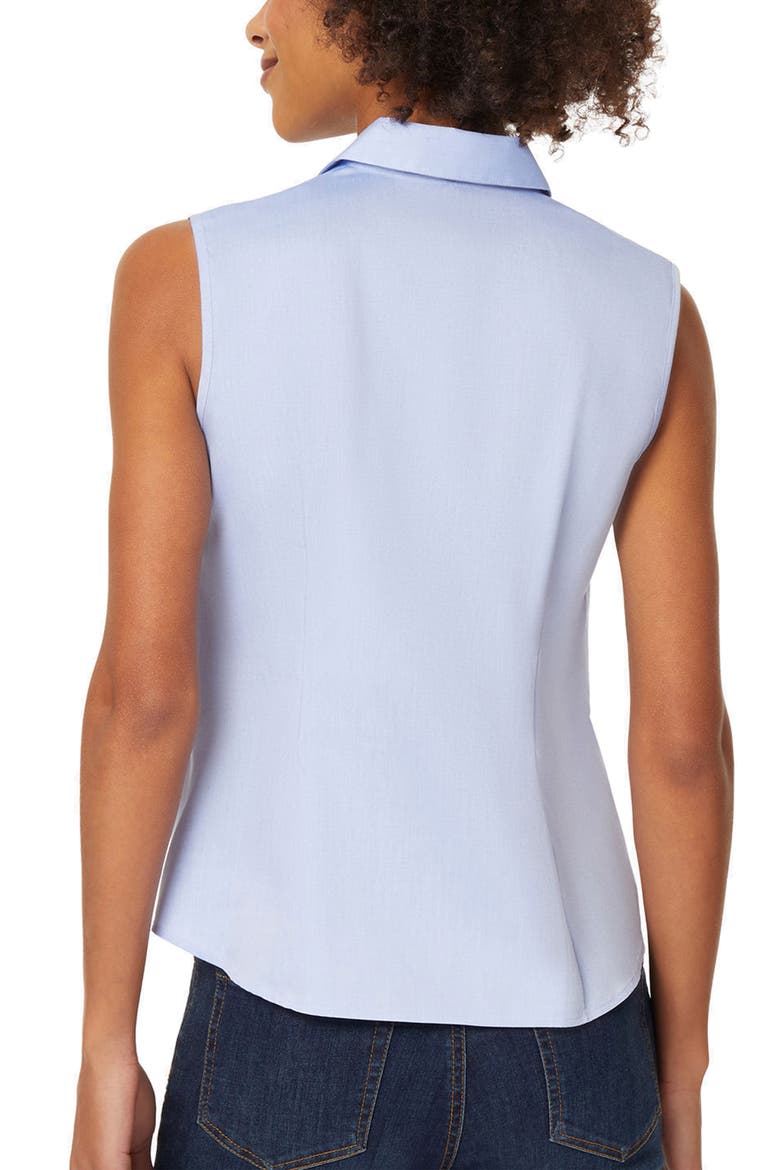Sleeveless Cotton Blouse, Alternate, color, BLUE