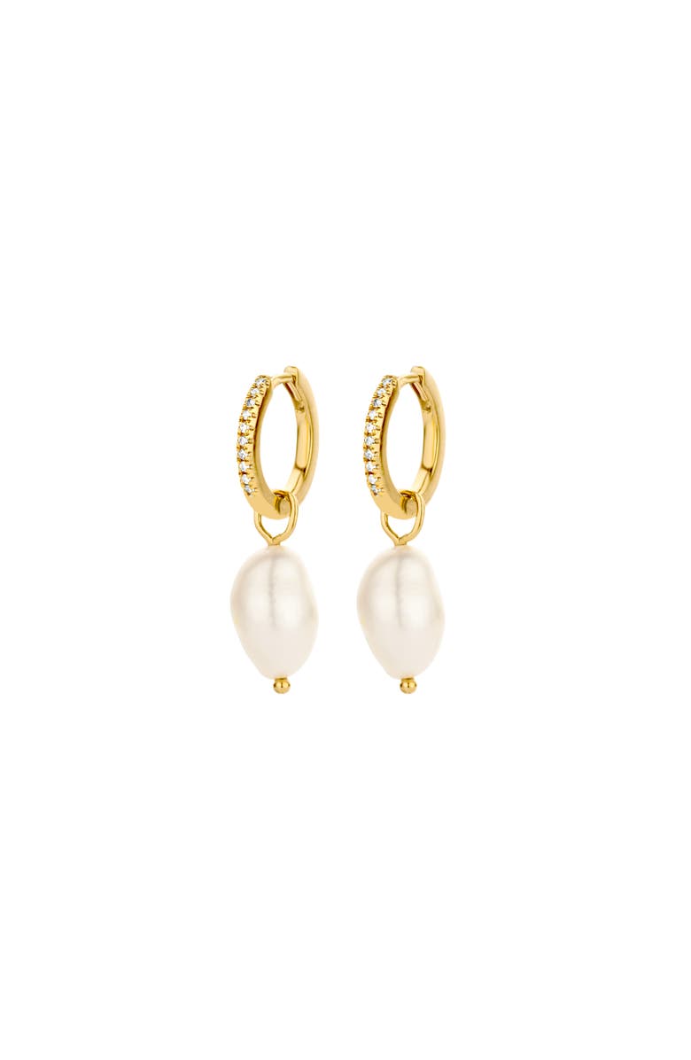 DPT Antwerp Endless Pearl Earrings, Main, color, Yellow 18K Gold Plated