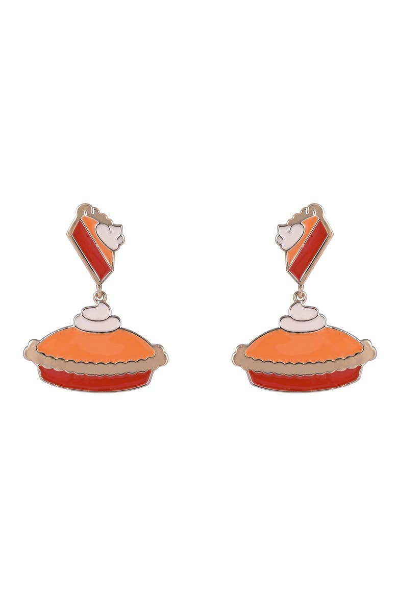 Pumpkin Pie Drop Earrings, Alternate, color, Orange
