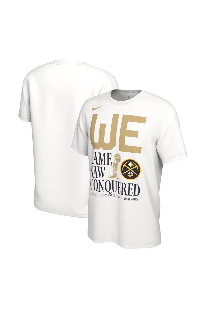 Nike Men's Nike White Denver Nuggets 2023 NBA Finals Champions Celebration Parade T-Shirt, Main, color, 