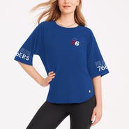 DKNY SPORT Women's DKNY Sport  Royal Philadelphia 76ers Diana Raglan Tri-Blend Oversized T-Shirt