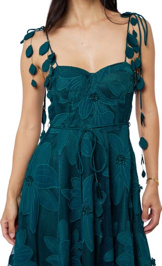 Emilia Bustier Lace Midi Cocktail Dress