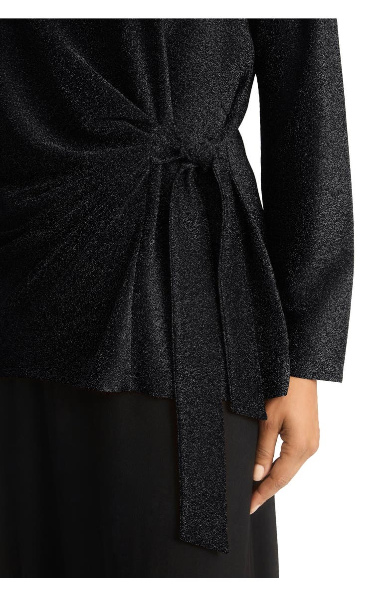 Jessica London Shimmery Side-Gathered Tunic, Alternate, color, Black Shimmer