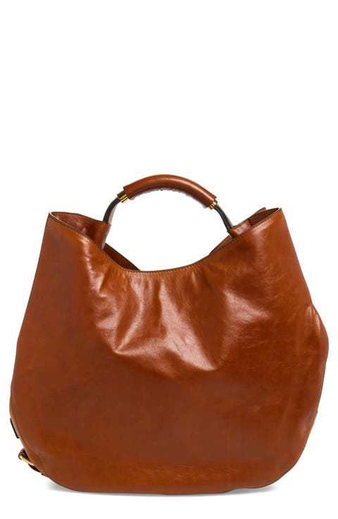 Handle Me Leather Hobo Bag