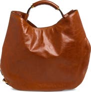 Moschino Handle Me Leather Hobo Bag