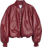 Givenchy Cropped Cocoon Leather Bomber Jacket