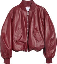Givenchy Cropped Cocoon Leather Bomber Jacket