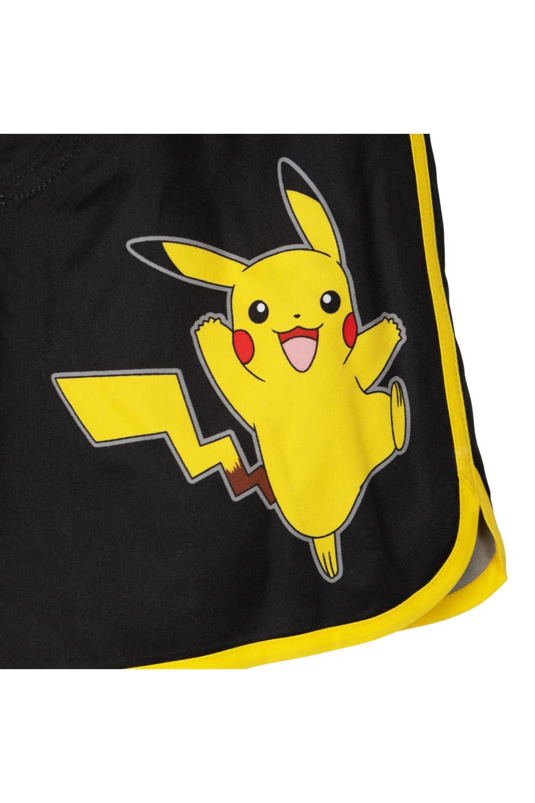 2-Piece Swimwear Rash Guard and Swim Trunks Set UPF 50+, Alternate, color, Pikachu Black Yellow