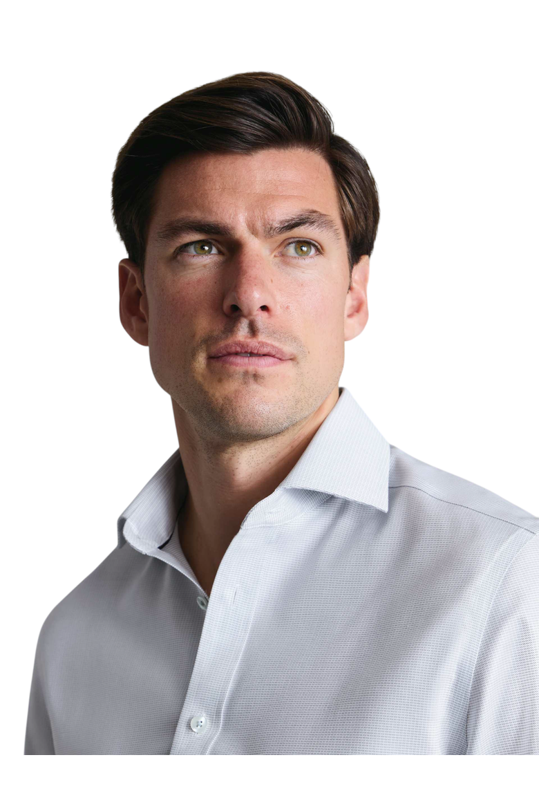 Non-Iron Greenwich Weave Cutaway Shirt, Alternate, color, Silver Grey