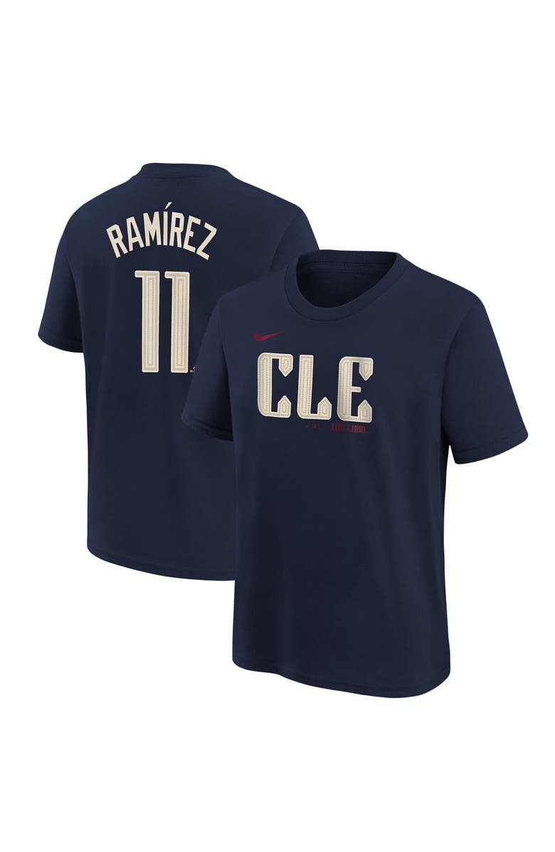 Nike Youth Nike Jose Ramirez Navy Cleveland Guardians 2024 City Connect Name & Number T-Shirt, Main, color, Navy