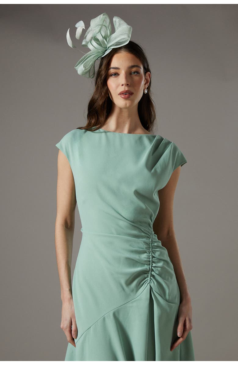 Coast Drape Side Cap Sleeve Midi Dress, Alternate, color, Sage