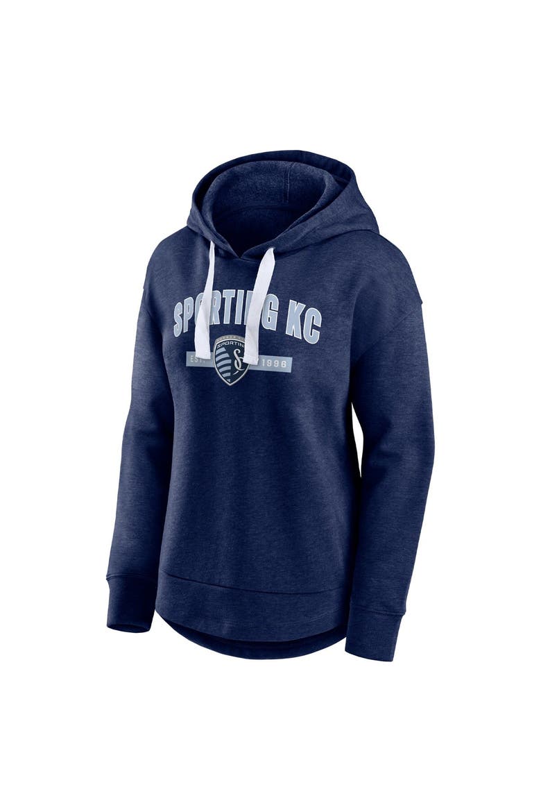Women's Fanatics Branded Heather Navy Sporting Kansas City Lineup Pullover Hoodie, Alternate, color, Navy
