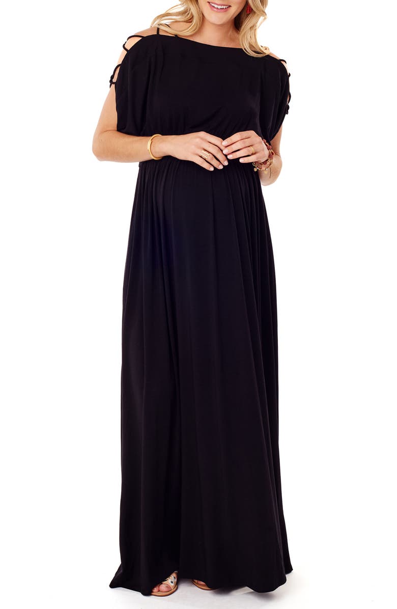 Ingrid & Isabel<sup>®</sup> Smocked Empire Waist Maternity Maxi Dress, Main, color, 