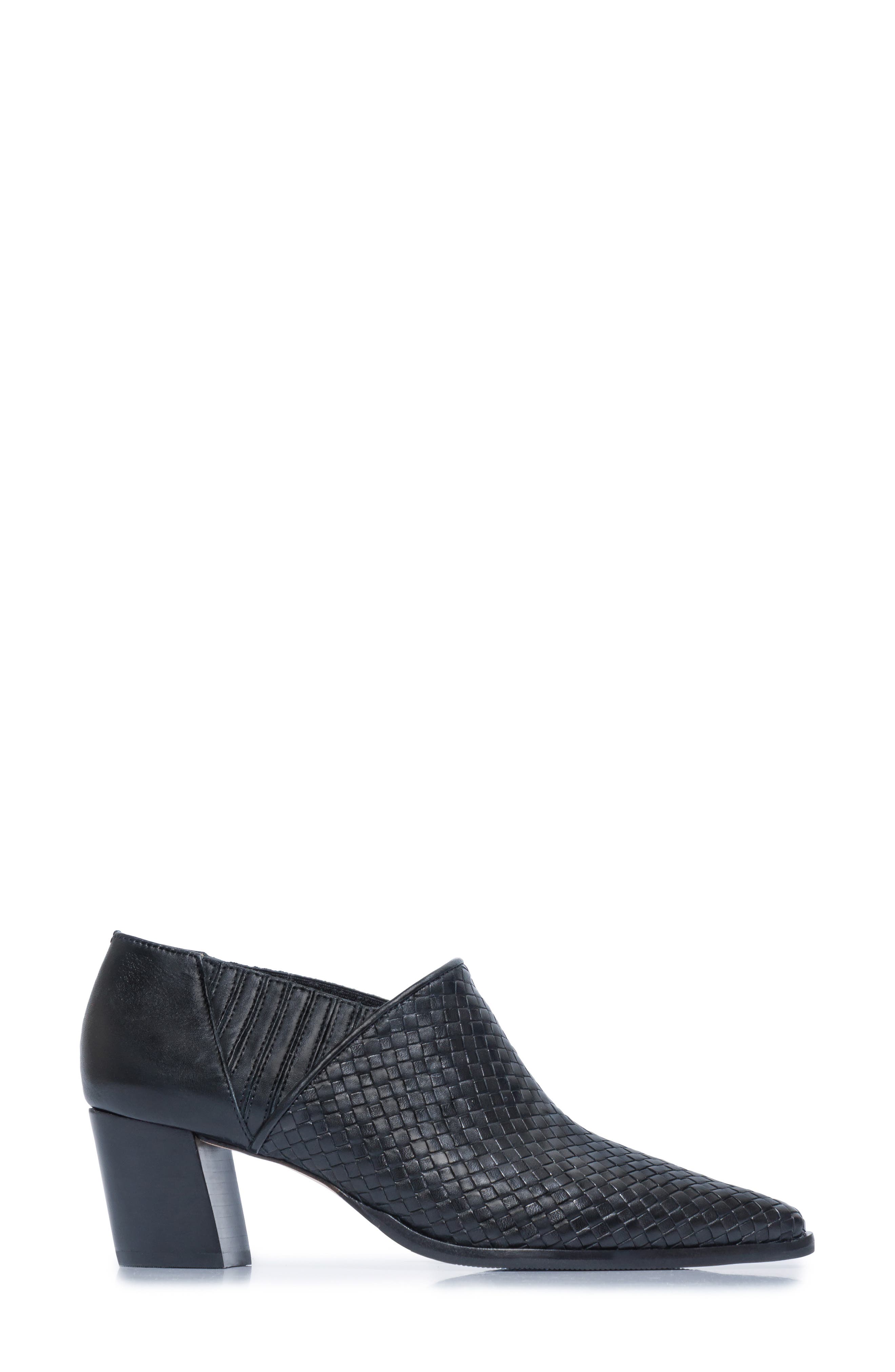 Bernardo Footwear Famous Woven Bootie, Alternate, color, Black Antique Calf