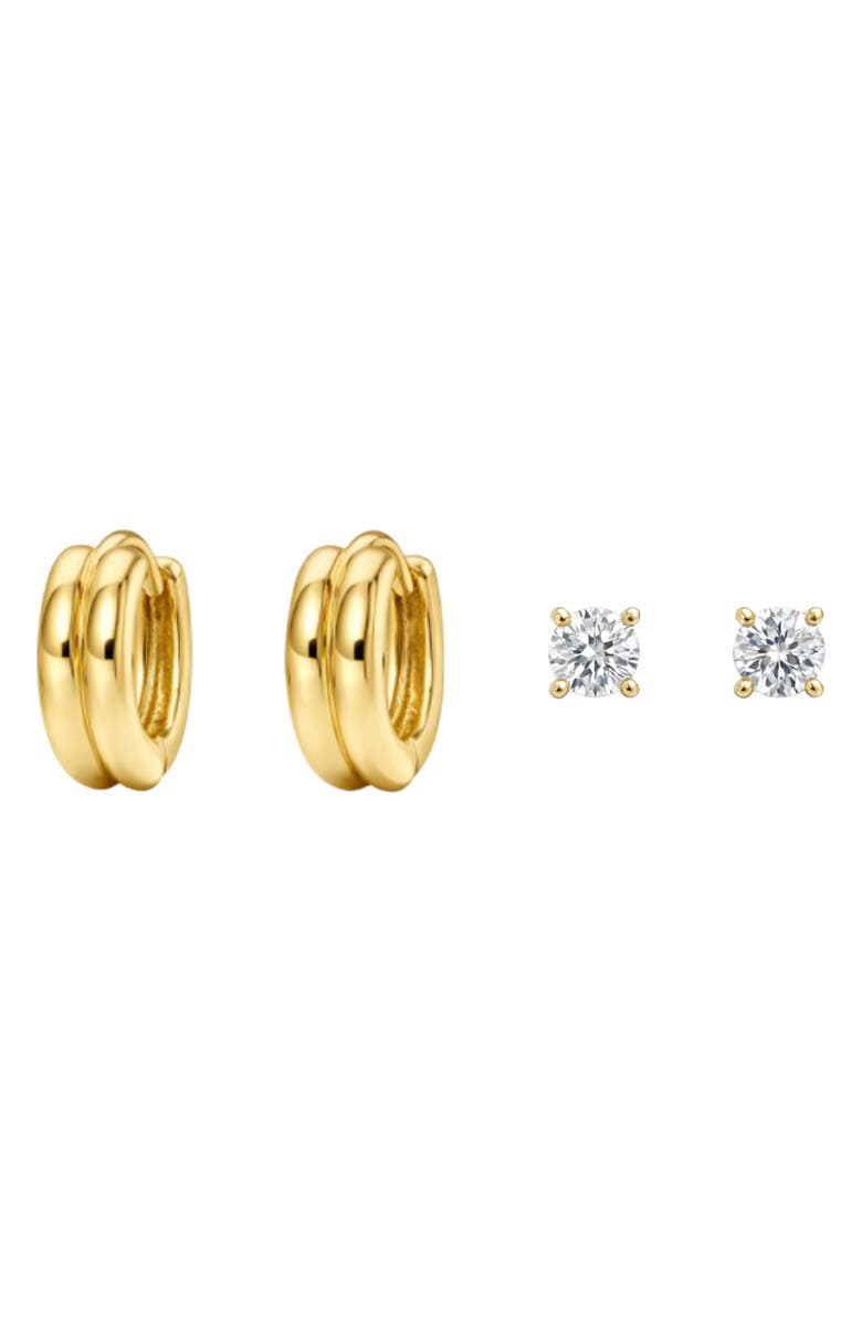 ARGENTO VIVO Set of 2 Earrings, Alternate, color, Gold