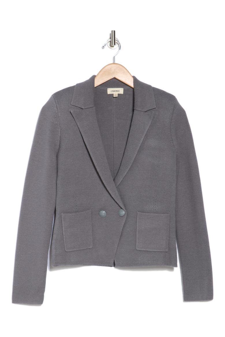 Sofia Cotton Blend Cardigan Blazer, Alternate, color, SHADOW GRE