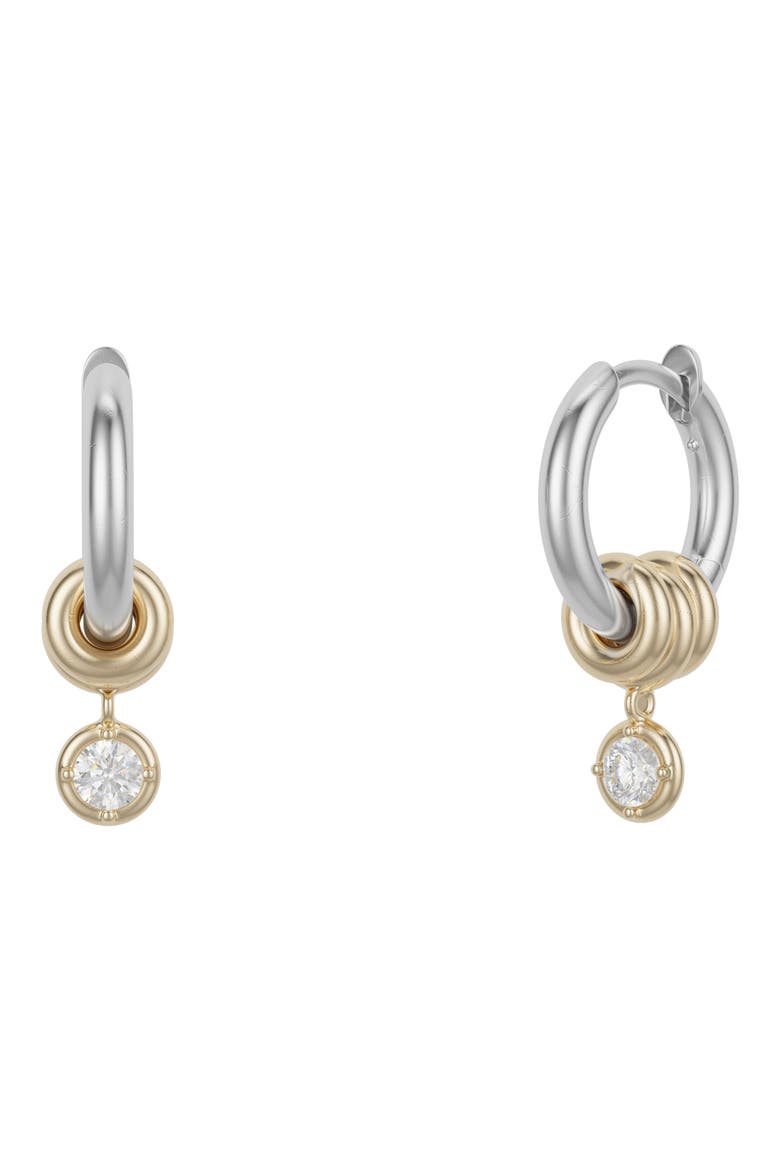 Zahra 18k Gold & Sterling Silver Diamond Drop Earrings, Main, color, SILVER