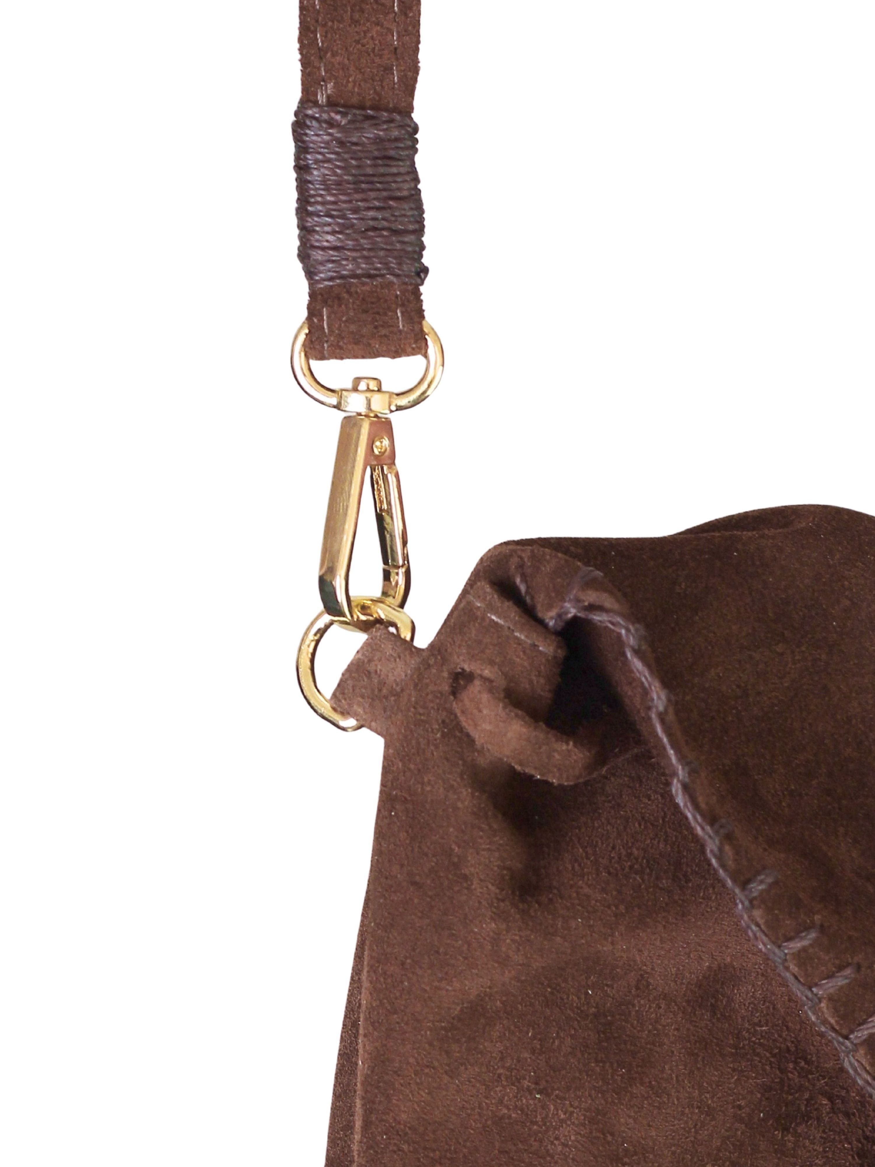 Carlos Falchi Full Size Fringe Suede Butterfly Crossbody Bag, Alternate, color, Cocoa