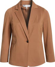 KASPER One-Button Seamed Waist Blazer