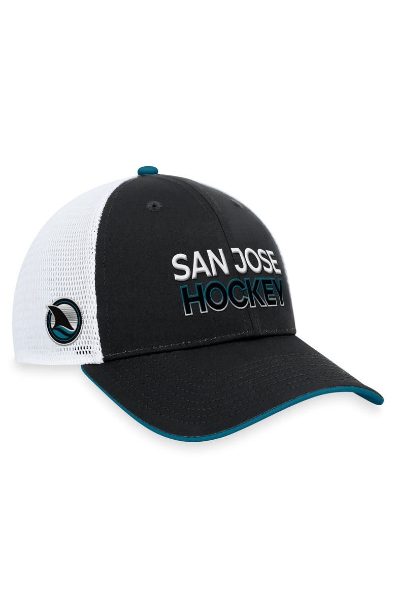 FANATICS Branded Black San Jose Sharks Alternate Authentic Pro Rink Trucker Adjustable Hat, Main, color, Black