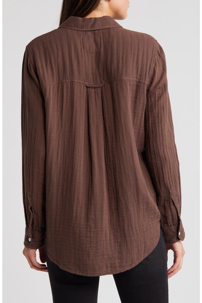 Ellis Cotton Button-Up Shirt, Alternate, color, BIRCH