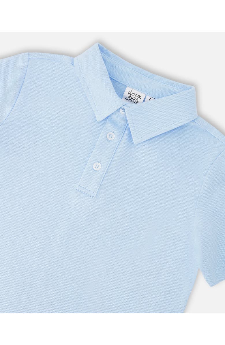 Deux par Deux Short Sleeve Classic Collar Polo T-Shirt, Alternate, color, Pale Blue