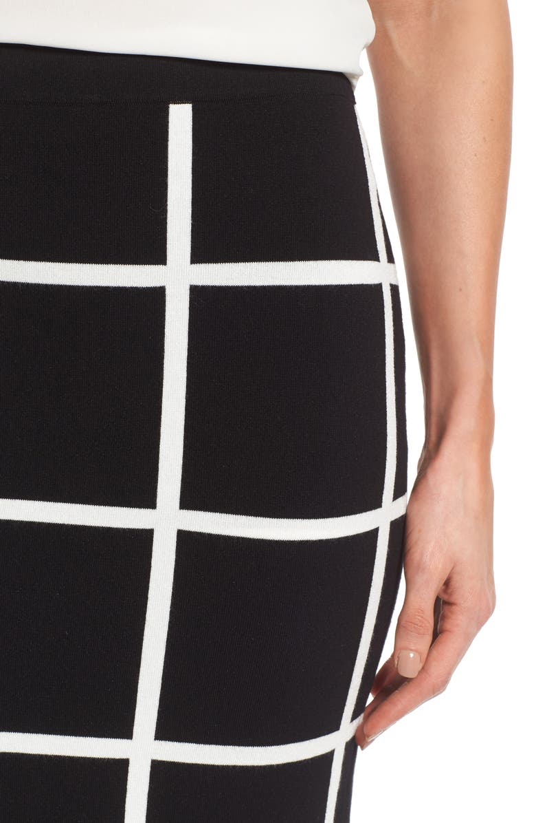 Vince Camuto Windowpane Sweater Knit Skirt, Alternate, color,