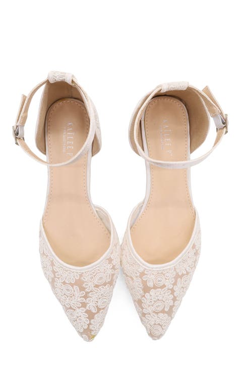Twila Crochet Lace Pointed Toe Flats