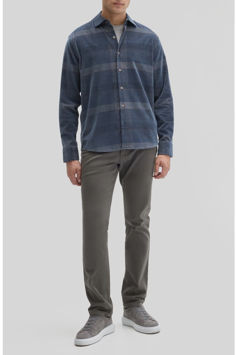 Daban Long Sleeve Stretch Cotton Button Up Shirt, Alternate, color, NAVY