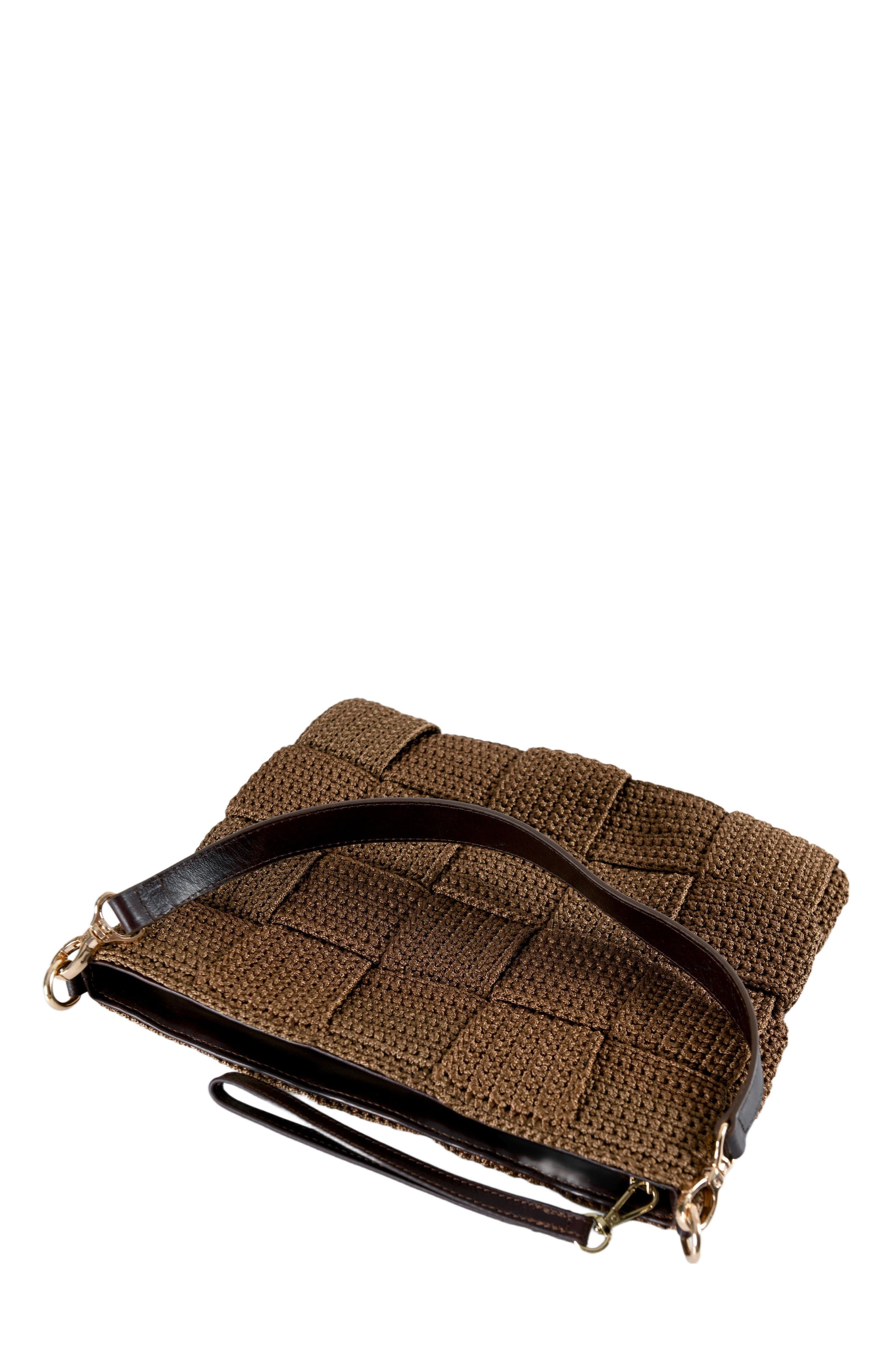 Forever & Always Shoes Paola Hand Woven Patchwork Shoulder Bag with Leather Straps, Alternate, color, 