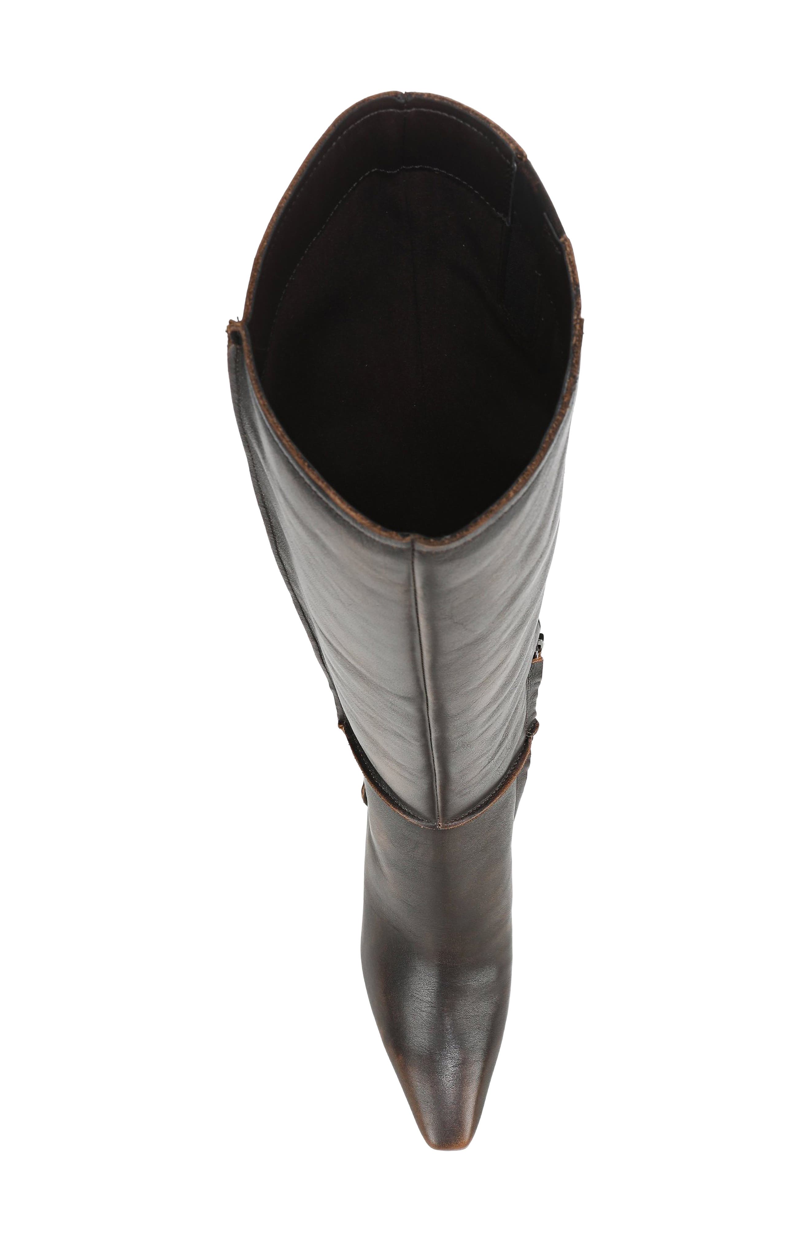 Sylvia Moto Leather Knee High Boot, Alternate, color, WASHED BROWN