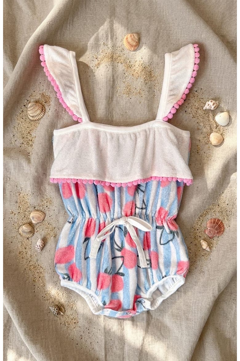 Willa Bubble Romper, Alternate, color, Blue Stripe