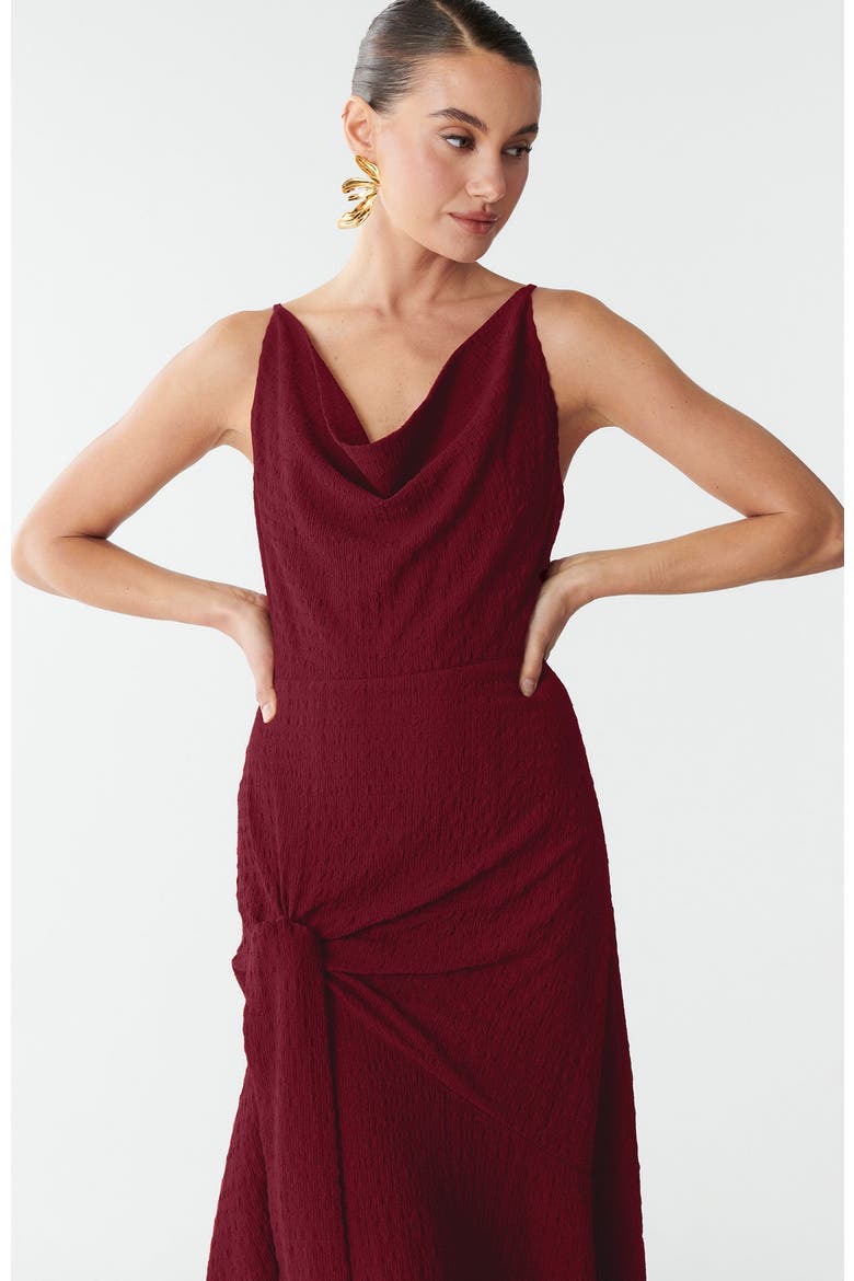 Leo Midi Dress, Alternate, color, Burgundy