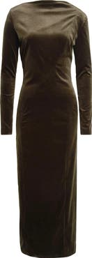 Jil Sander Stretch Velvet Ankle Dress