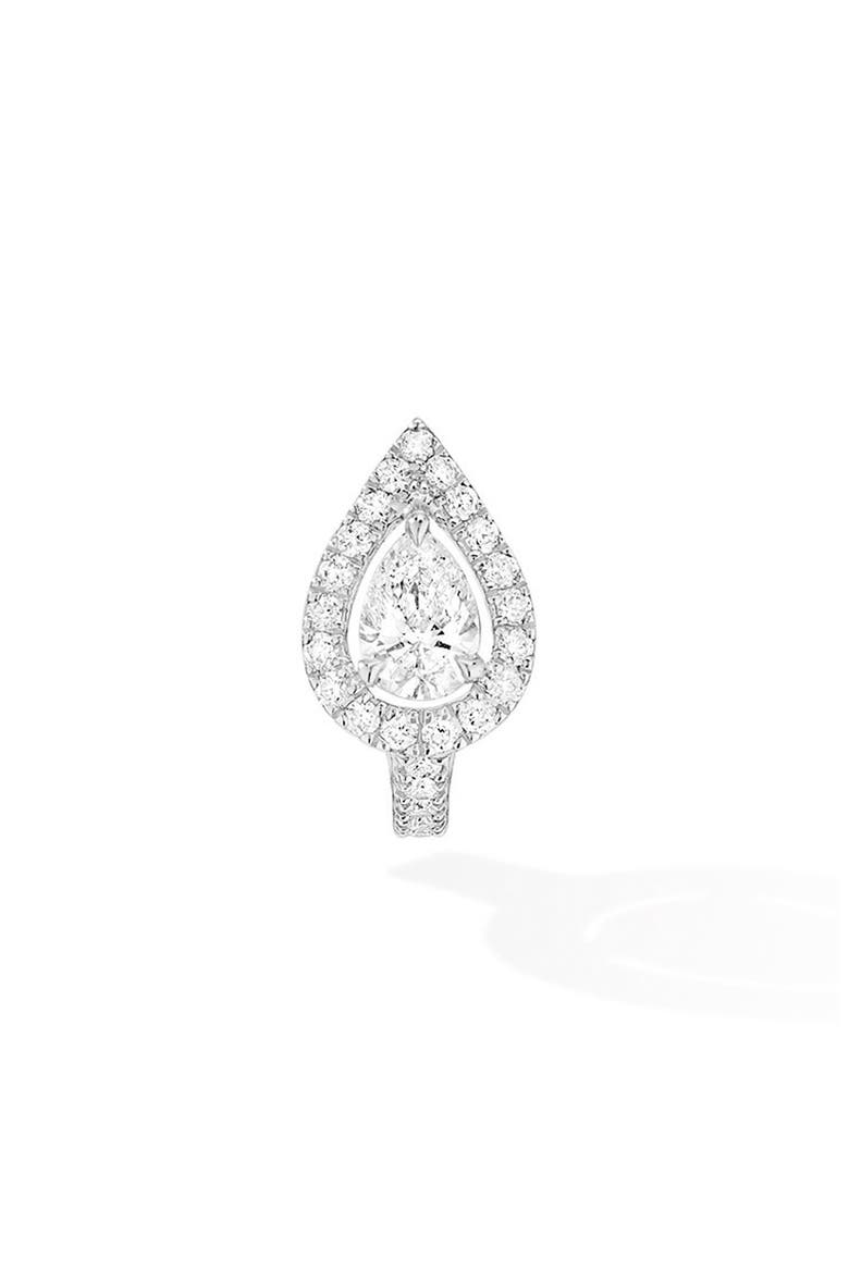 My Twin Diamond Single Clip-On Earring, Main, color, WHITE GOLD