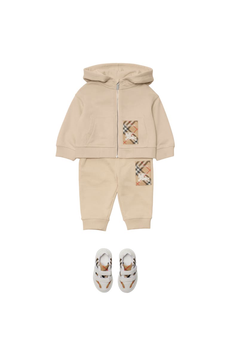 Burberry Check Label Cotton Zip Hoodie, Alternate, color, Calico