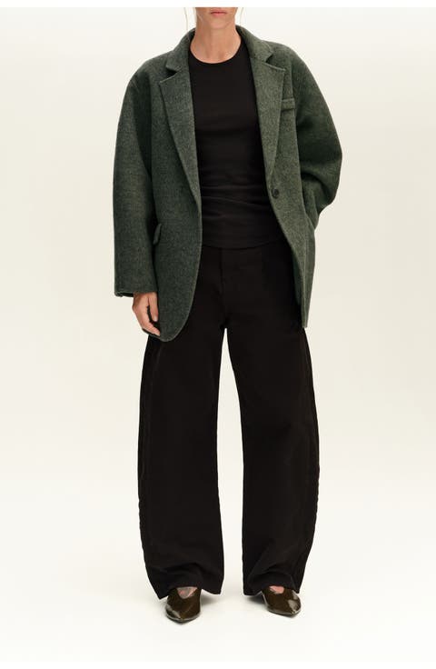 Double-breasted Tailored Wool Coat