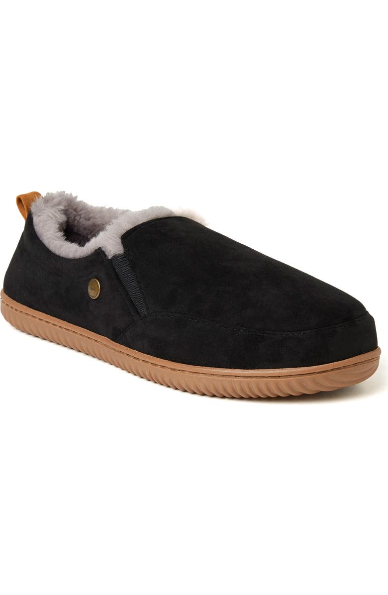 DEARFOAMS Alpine by Dearfoams Zuri Faux Fur Lined Slipper, Main, color, Black
