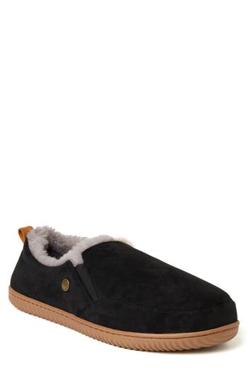 Dearfoams Alpine By Zuri Faux Fur Lined Slipper In Black