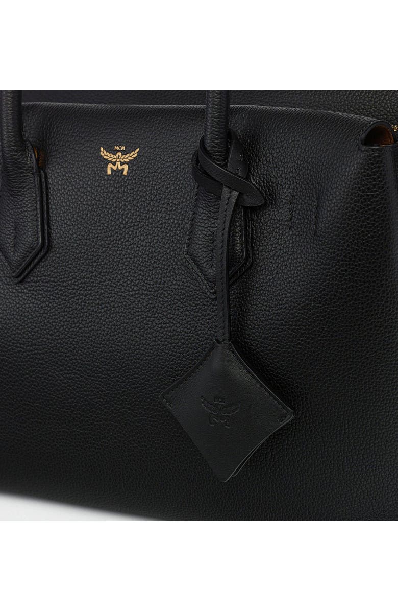 MCM Medium Milla Tote in Spanish Embossed Leather, Alternate, color, Black