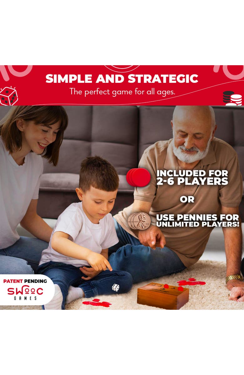 Swooc Games Coin Drop | Simple + Strategic Dice Game, Alternate, color, Brown