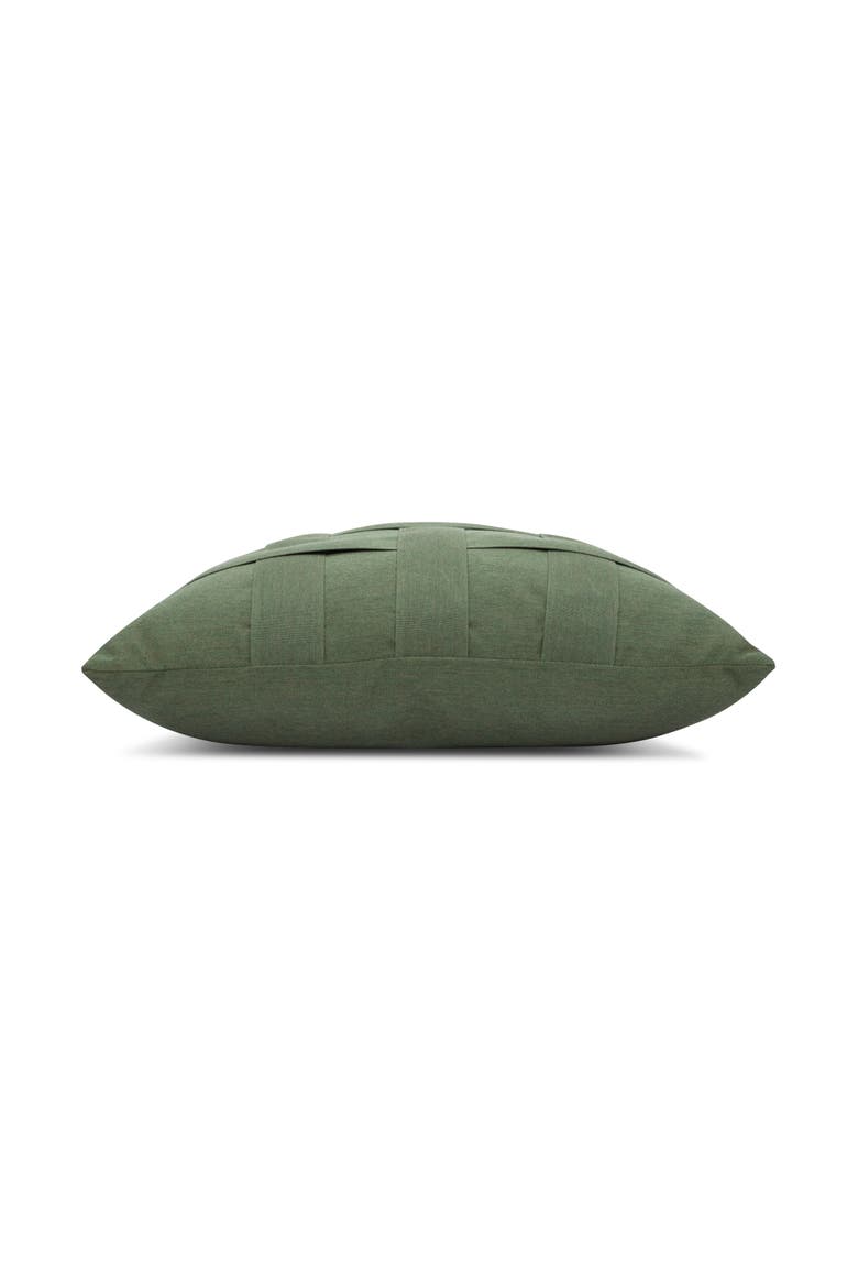 Basketweave Hand Woven Indoor & Outdoor Accent Pillow, Alternate, color, Fern