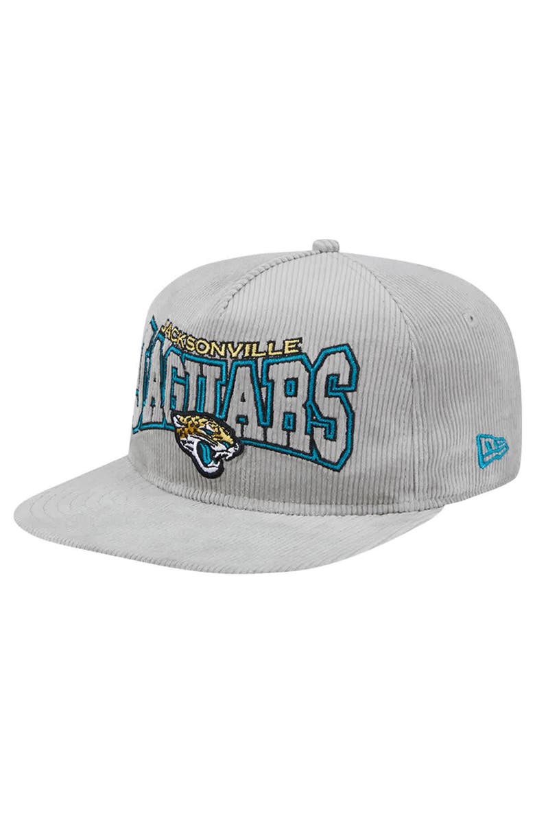 New Era Men's New Era Gray Jacksonville Jaguars Corduroy Golfer Adjustable Hat, Main, color, Gray