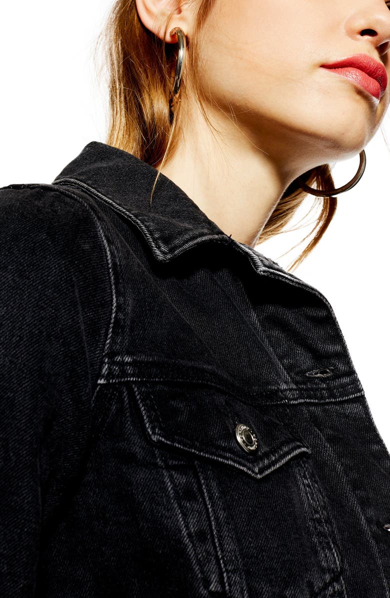 Topshop Denim Jacket, Alternate, color, 