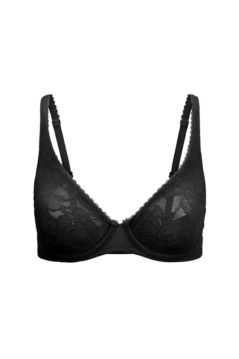 Winona Unlined Full Coverage Bra, Alternate, color, Black