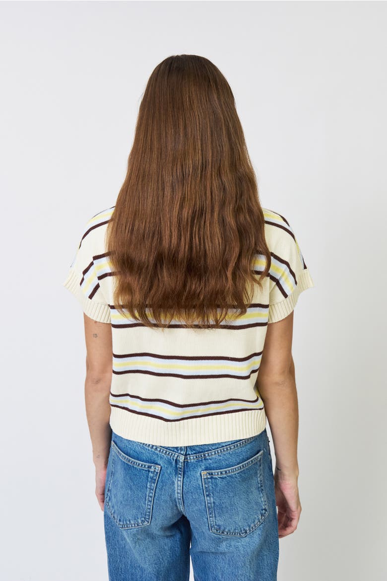 Chloe Stripe Oxford Collar Tee, Alternate, color, BLUE STRIPE