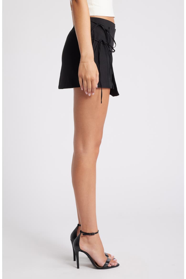 Wrap Miniskirt, Alternate, color, BLACK