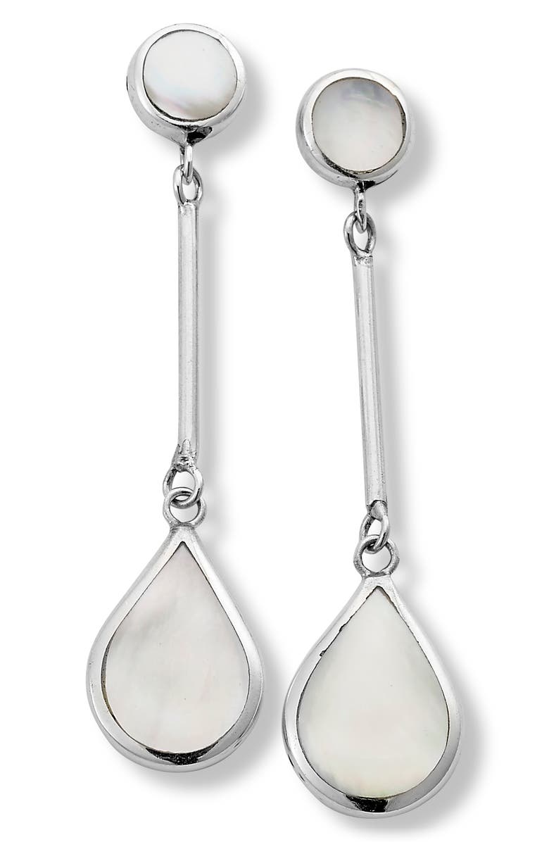 SAMUEL B. Sterling Silver Mother of Pearl Earrings, Main, color, White